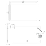 Badrumsspegel 120x68 cm Tenfors Allmoge Vit Matt