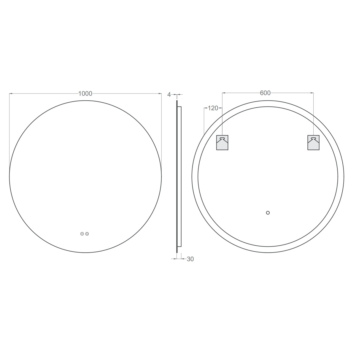 Badrumsspegel Rund Imfri LED 100 cm Tenfors Verona
