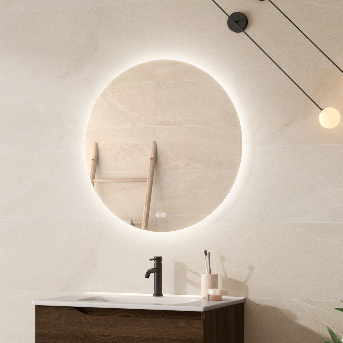 Badrumsspegel Rund Imfri LED 70 cm Tenfors Verona