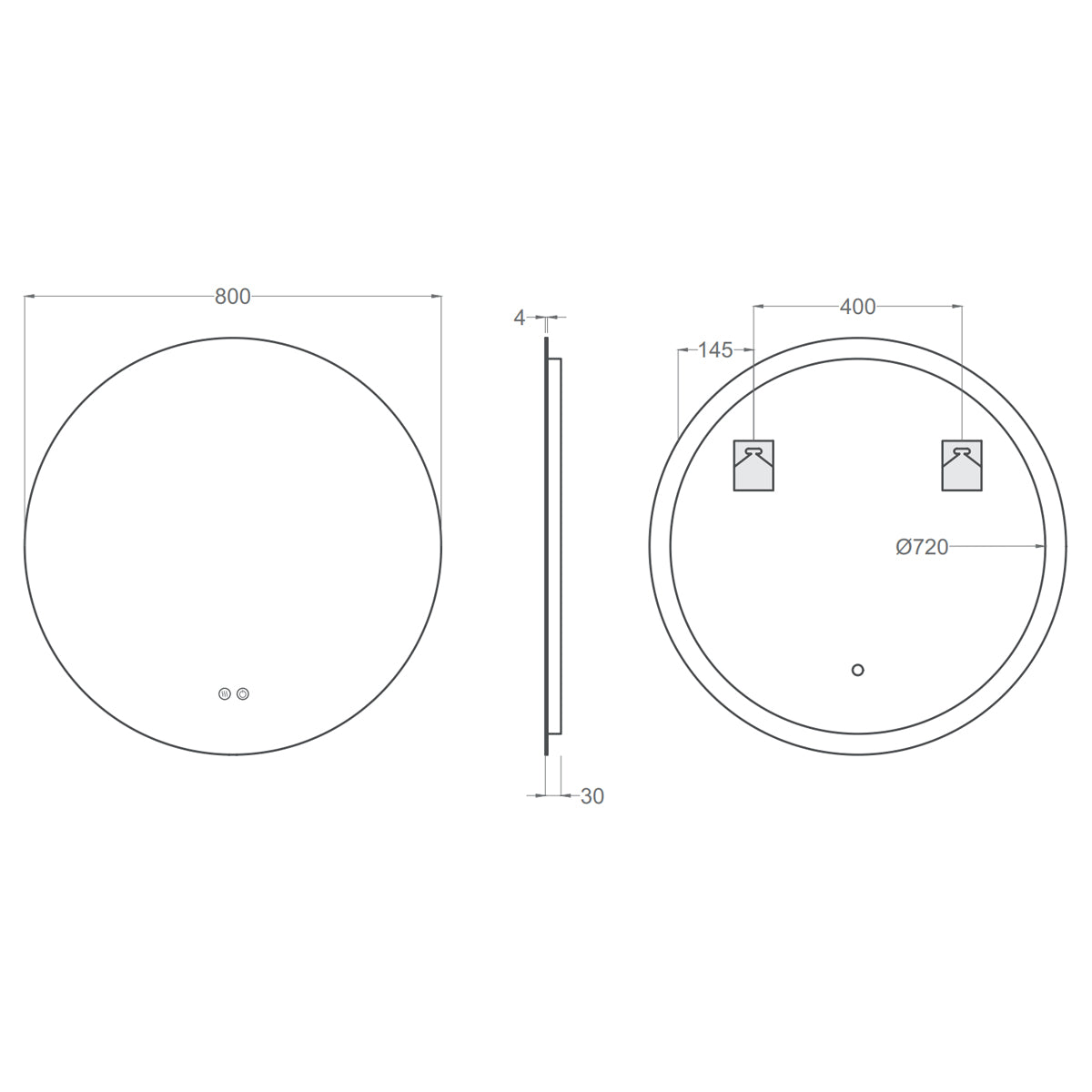 Badrumsspegel Rund Imfri LED 80 cm Tenfors Verona