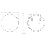 Badrumsspegel Rund Imfri LED 80 cm Tenfors Verona