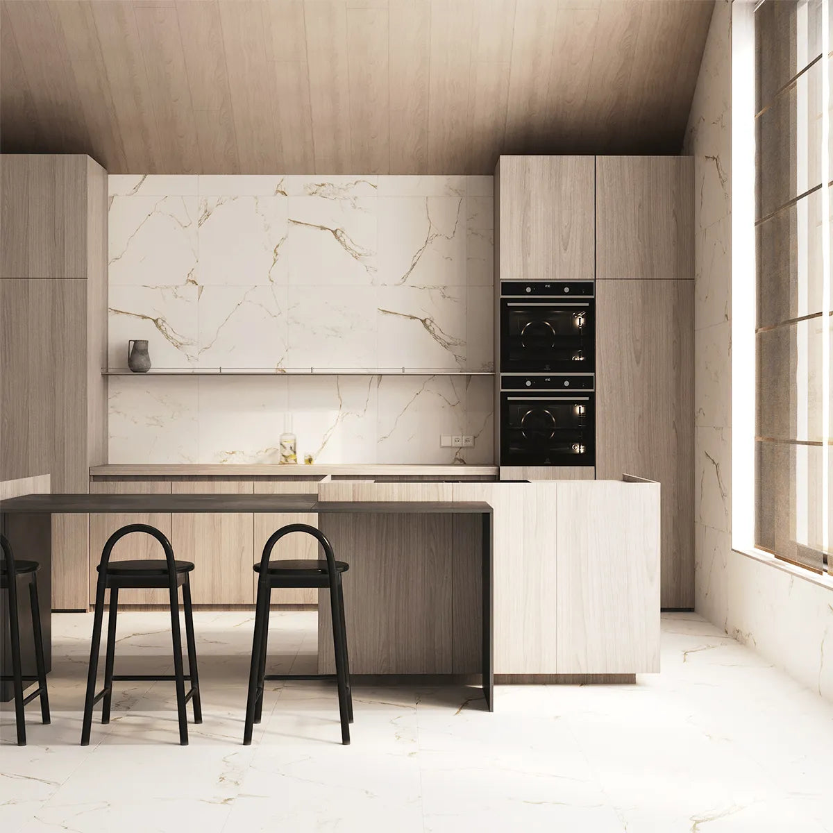 Klinker Carrara Gold Marmor Matt 60x60
